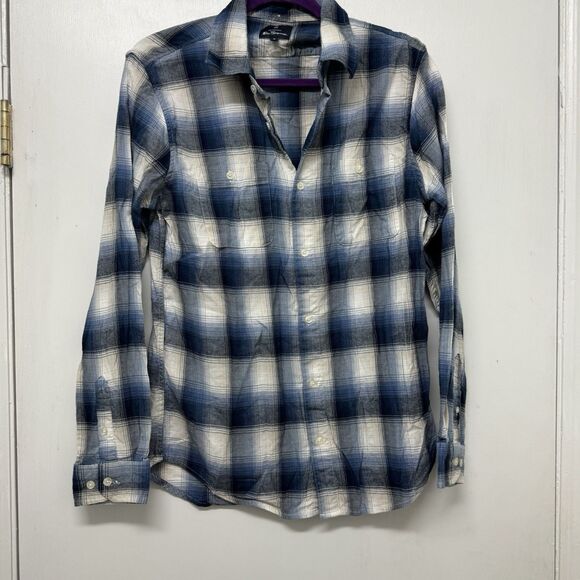 Ben Sherman Button Up Shirt Mens M Blue Plaid Long Sleeve The Original Casual - Picture 1 of 4